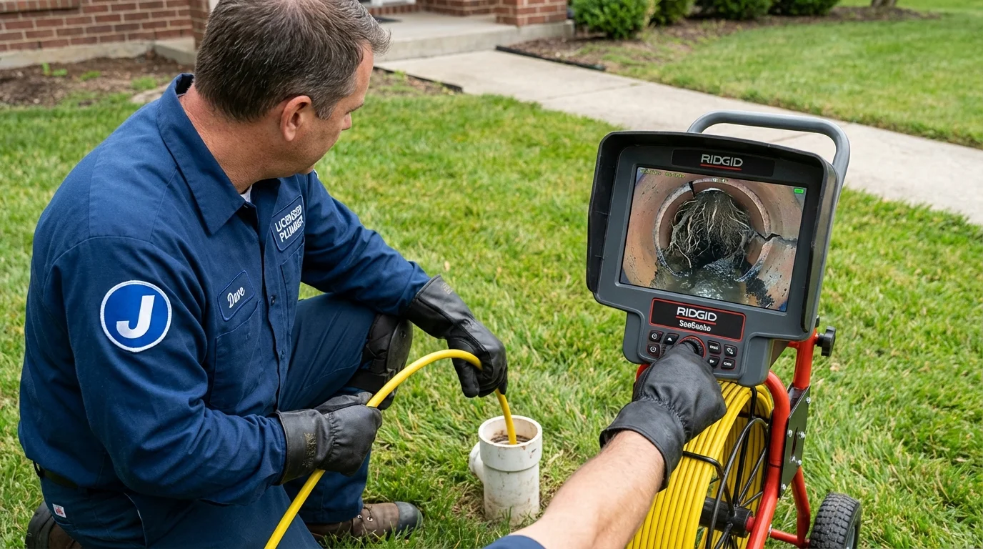 Sewer camera inspection being performed by Johns Plumbing LLC in Portola